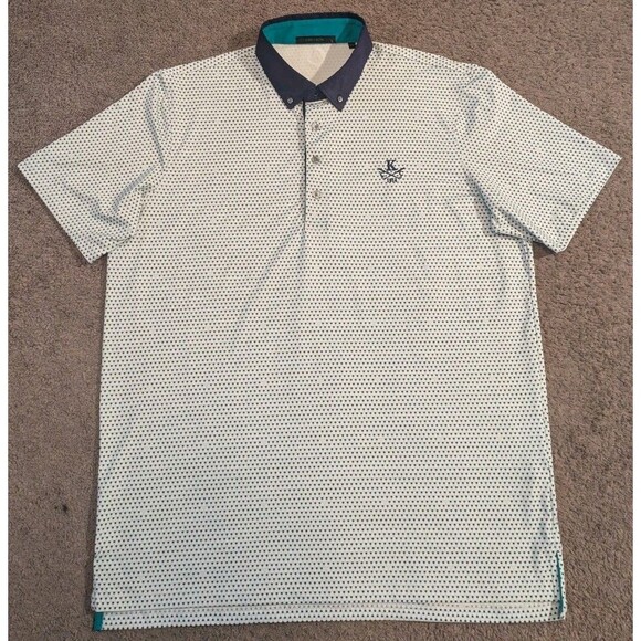 Greyson Geometric Triangle Pattern Knickerbocker Country Club Golf Polo Men's L - Picture 2 of 6